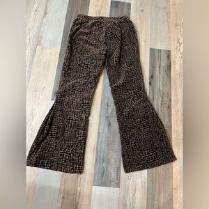 Kenneth Cole Womens Reptile Print Fit Flair Pants Sz 4  Wide Leg Cotton Blend